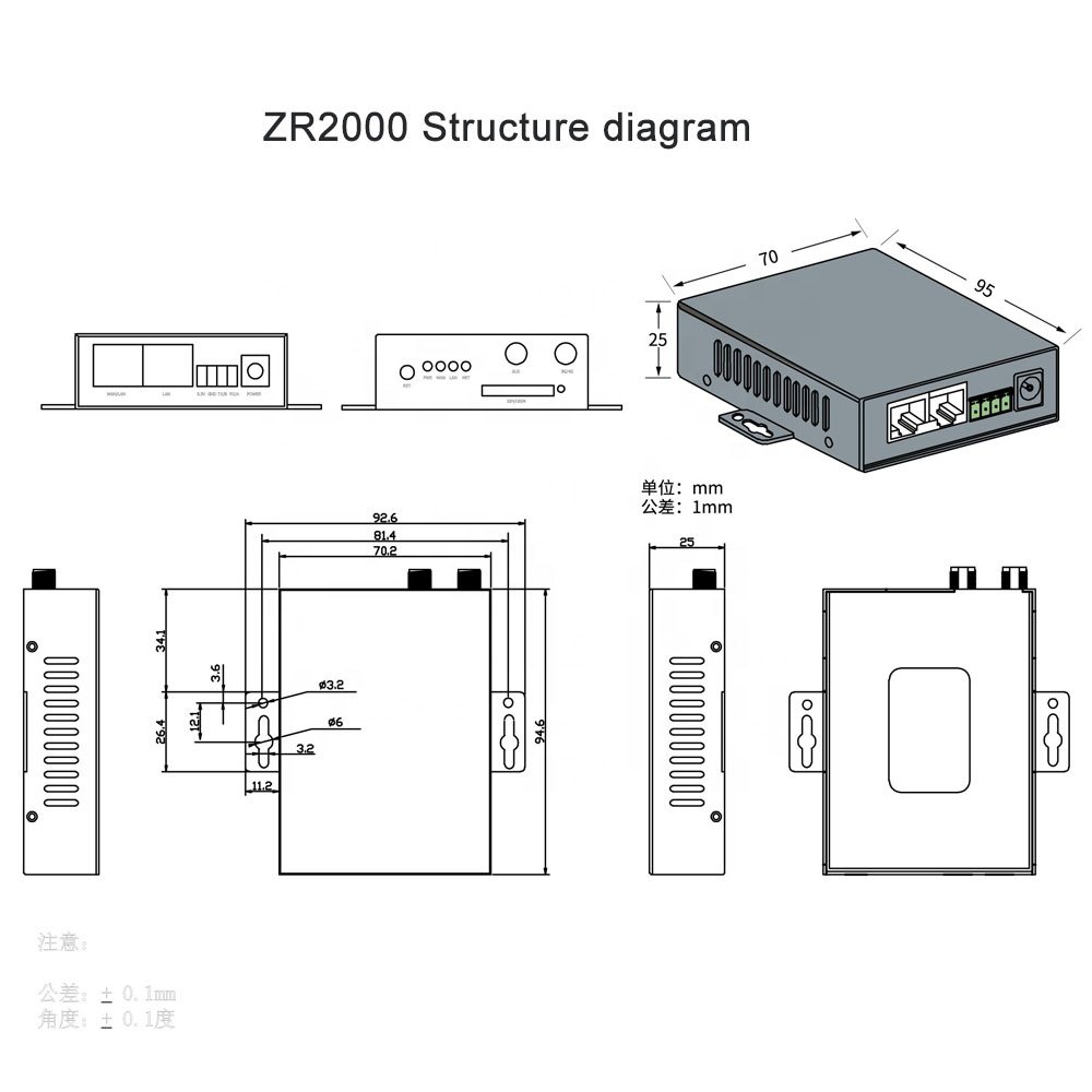 Chilink IOT ZR2000 Industrial 3G 4G LTE Celluar Wireless Router with Sim Card Slot and Serial RS232/RS485